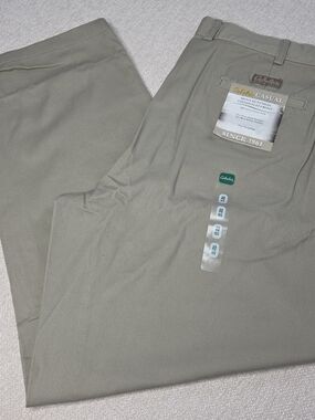 Cabela's Huntsman Chino Pants Mens 40x32 British Tan Flat Front Cotton NWT